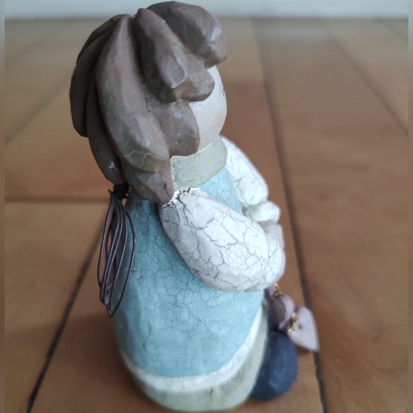 Charming Angel Figurine in Blue and Brown - Picture 5 of 6